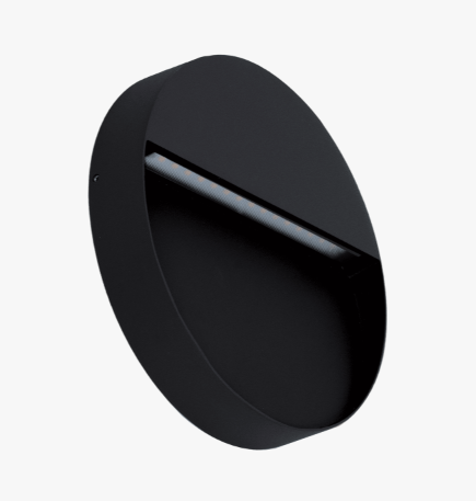 ZEKE 5W 12/24V 3CCT BLACK SURFACE ROUND WALL LIGHT IP65
